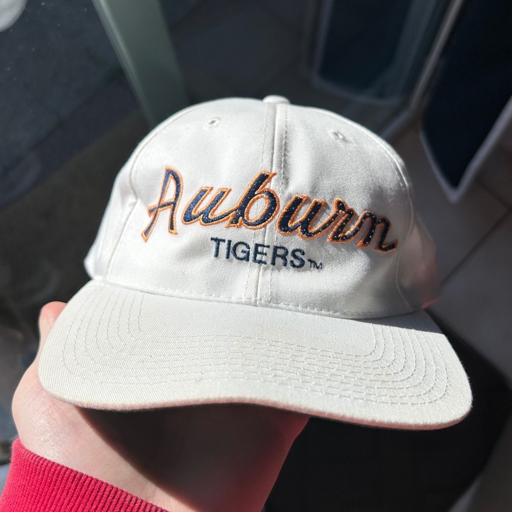 Vintage‎ 90's Auburn Tigers Sports Specialties White Snapback Baseball Hat Cap